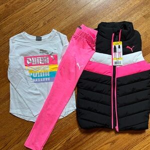 Puma best pants and long sleeve shirt outfit set size S 7/8